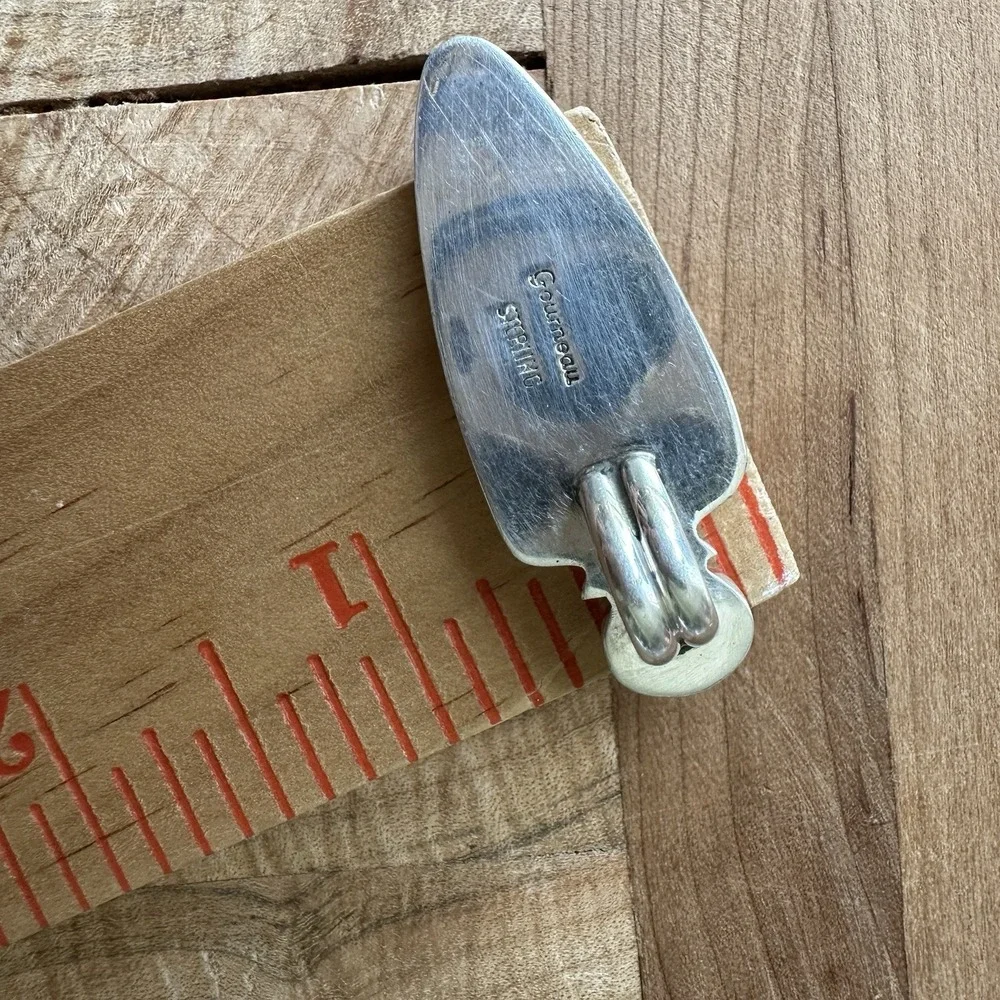 VTG‎ Thomas Gourneau Pendant 1.75 Inch Opalized Wood Moonstone 925 Sterling 8.6g